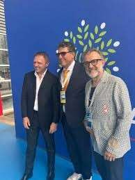 Ministro Lollobrigida, Domenico Pinto e lo chef Massimo Bottura - fonte ufficio stampa