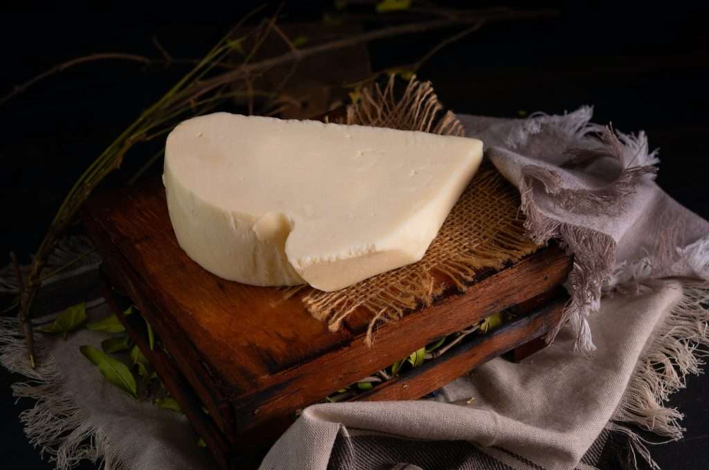 Piece of Italian spicy provolone cheese