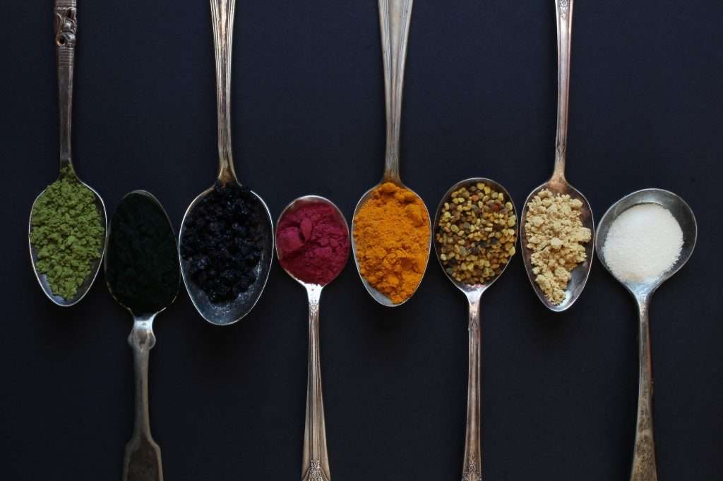 Superfoods on spoons